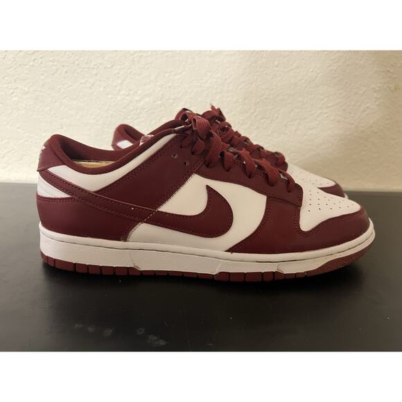 Size 10 Nike Air Dunk Low Retro Team Red Burgundy White DD1391-601 Sneakers Men - Picture 2 of 11